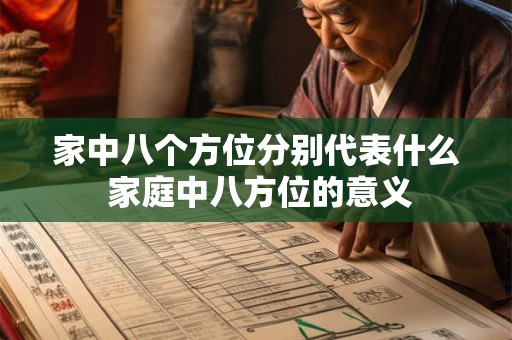 家中八个方位分别代表什么 家庭中八方位的意义