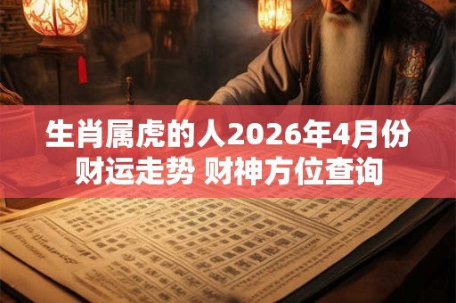 生肖属虎的人2026年4月份财运走势 财神方位查询