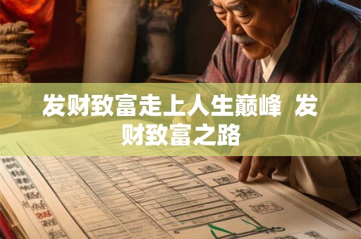 发财致富走上人生巅峰  发财致富之路