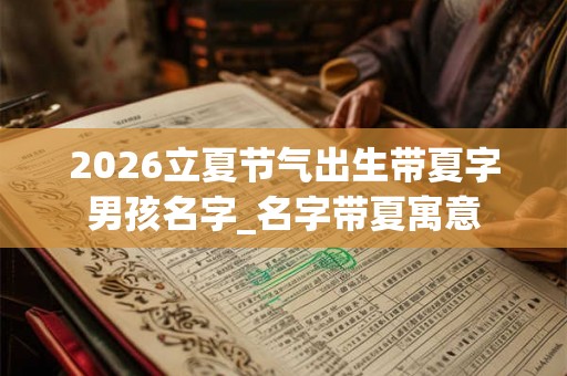 2026立夏节气出生带夏字男孩名字_名字带夏寓意