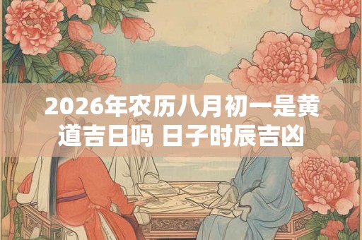 2026年农历八月初一是黄道吉日吗 日子时辰吉凶
