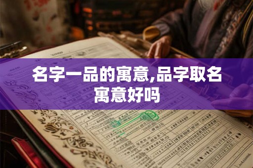 名字一品的寓意,品字取名寓意好吗