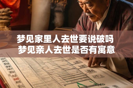 梦见家里人去世要说破吗 梦见亲人去世是否有寓意