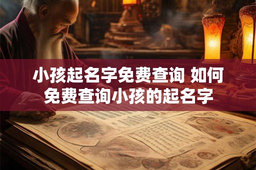 小孩起名字免费查询 如何免费查询小孩的起名字 小孩起名字免费查询 如何免费查询小孩的起名字
