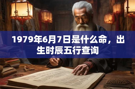 1979年6月7日是什么命，出生时辰五行查询