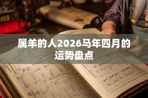 属羊的人2026马年四月的运势盘点