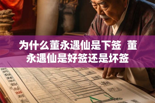 为什么董永遇仙是下签  董永遇仙是好签还是坏签