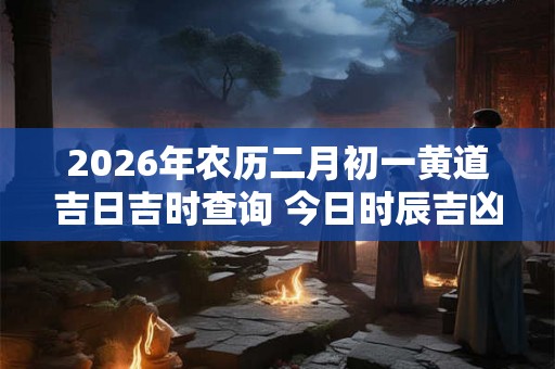 2026年农历二月初一黄道吉日吉时查询 今日时辰吉凶