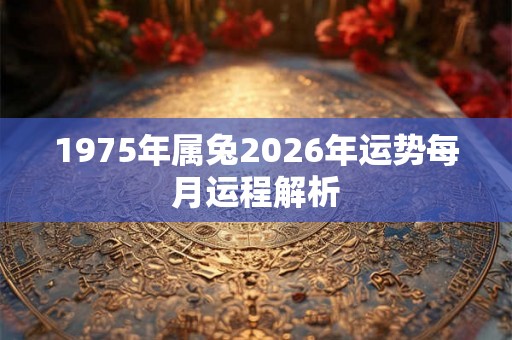 1975年属兔2026年运势每月运程解析