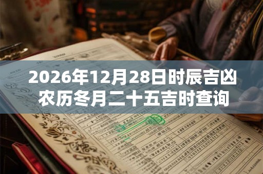 2026年12月28日时辰吉凶 农历冬月二十五吉时查询 2026年12月28日时辰吉凶 农历冬月二十五吉时查询