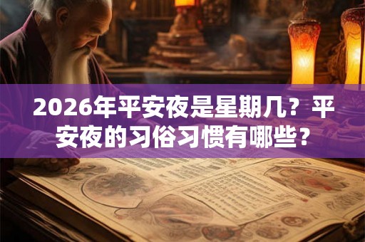 2026年平安夜是星期几？平安夜的习俗习惯有哪些？