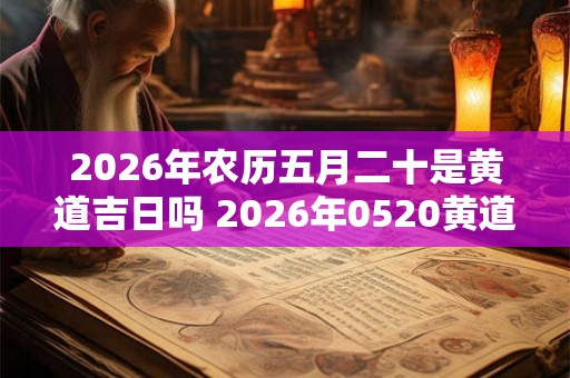 2026年农历五月二十是黄道吉日吗 2026年0520黄道吉日吗