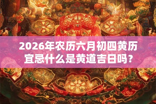 2026年农历六月初四黄历宜忌什么是黄道吉日吗？