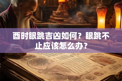 酉时眼跳吉凶如何?眼跳不止应该怎么办? 酉时眼跳吉凶如何?眼跳不止应该怎么办?
