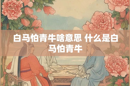 白马怕青牛啥意思 什么是白马怕青牛