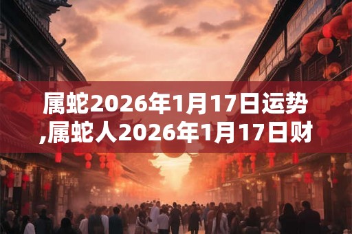 属蛇2026年1月17日运势,属蛇人2026年1月17日财运,生肖蛇2026年1月17日运势