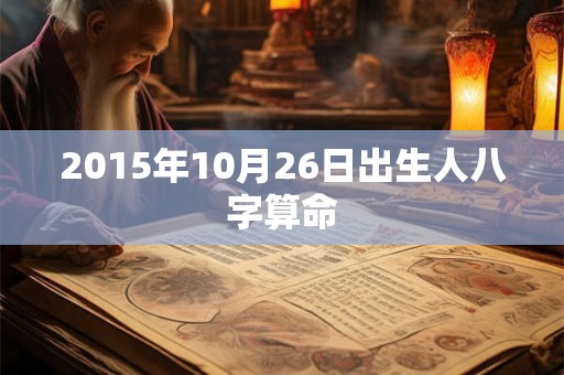 2015年10月26日出生人八字算命