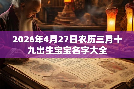 2026年4月27日农历三月十九出生宝宝名字大全