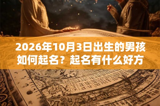 2026年10月3日出生的男孩如何起名？起名有什么好方法吗？