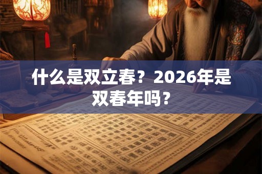 什么是双立春?2026年是双春年吗? 什么是双立春?2026年是双春年吗?