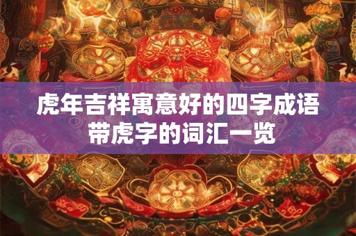 虎年吉祥寓意好的四字成语 带虎字的词汇一览