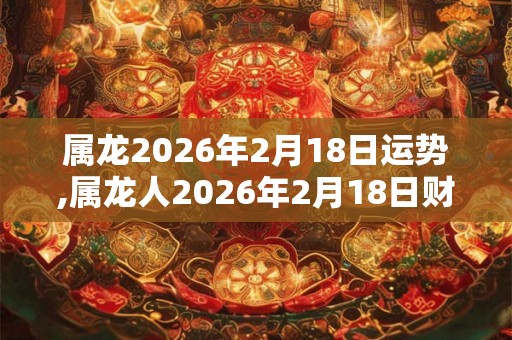 属龙2026年2月18日运势,属龙人2026年2月18日财运,生肖龙2026年2月18日运势 属龙2026年2月18日运势,属龙人2026年2月18日财运,生肖龙2026年2月18日运势