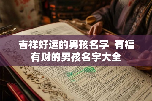 吉祥好运的男孩名字  有福有财的男孩名字大全