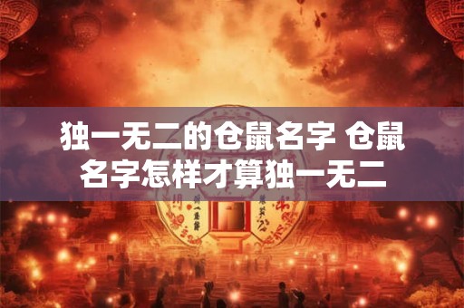 独一无二的仓鼠名字 仓鼠名字怎样才算独一无二