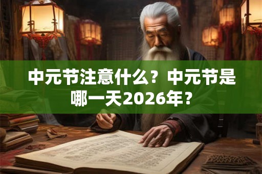 中元节注意什么？中元节是哪一天2026年？
