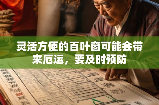 灵活方便的百叶窗可能会带来厄运，要及时预防