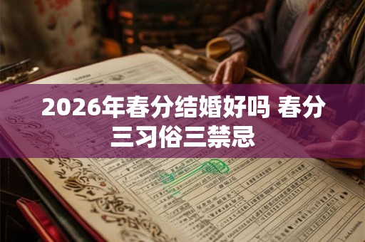 2026年春分结婚好吗 春分三习俗三禁忌
