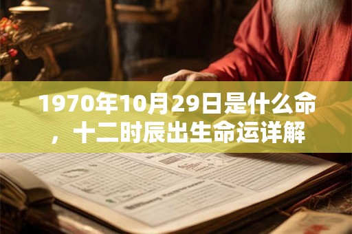 1970年10月29日是什么命，十二时辰出生命运详解