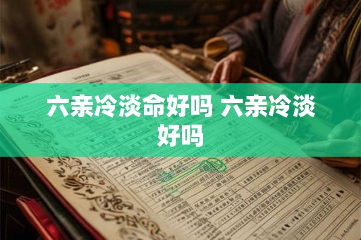 六亲冷淡命好吗 六亲冷淡好吗