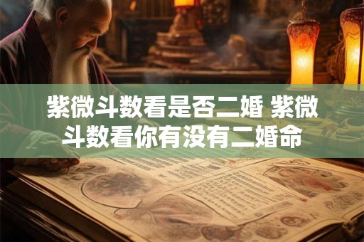 紫微斗数看是否二婚 紫微斗数看你有没有二婚命
