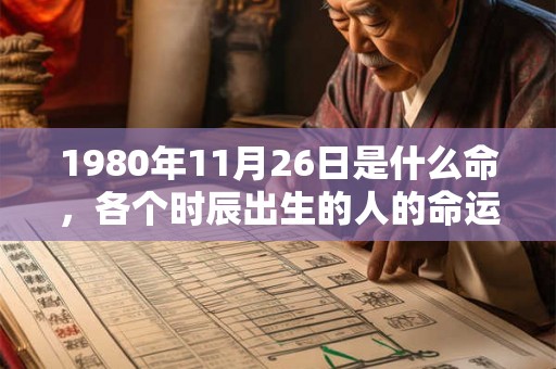 1980年11月26日是什么命，各个时辰出生的人的命运