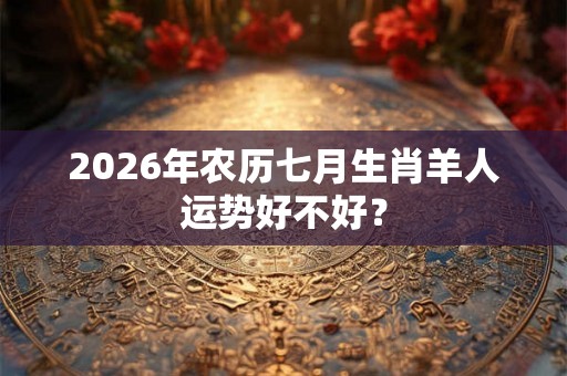 2026年农历七月生肖羊人运势好不好？