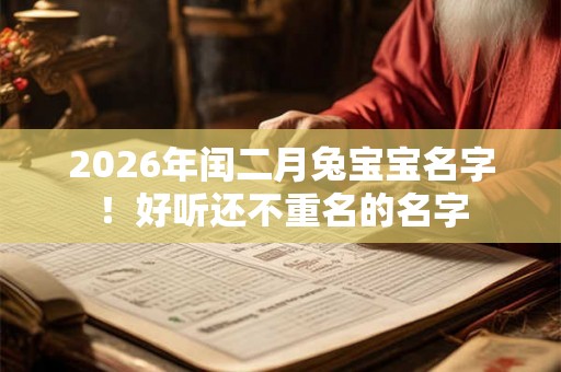 2026年闰二月兔宝宝名字！好听还不重名的名字