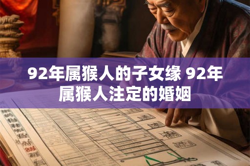 92年属猴人的子女缘 92年属猴人注定的婚姻