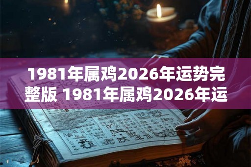 1981年属鸡2026年运势完整版 1981年属鸡2026年运势如何