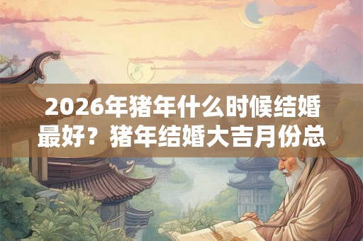 2026年猪年什么时候结婚最好?猪年结婚大吉月份总览! 2026年猪年什么时候结婚最好?猪年结婚大吉月份总览!