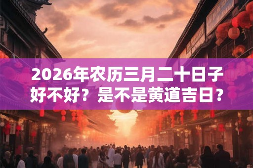 2026年农历三月二十日子好不好？是不是黄道吉日？