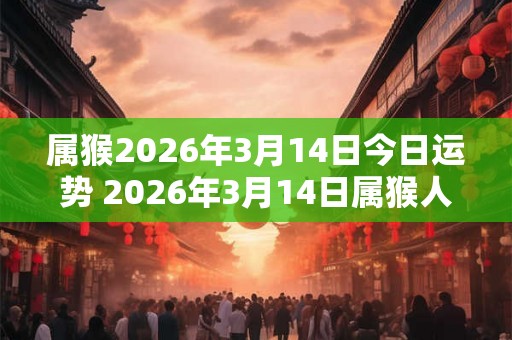 属猴2026年3月14日今日运势 2026年3月14日属猴人运势好吗