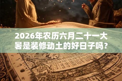 2026年农历六月二十一大暑是装修动土的好日子吗？