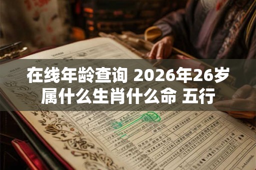 在线年龄查询 2026年26岁属什么生肖什么命 五行