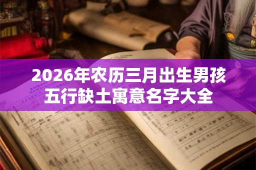 2026年农历三月出生男孩五行缺土寓意名字大全 2026年农历三月出生男孩五行缺土寓意名字大全