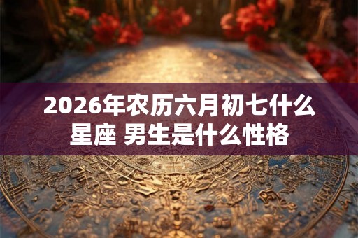 2026年农历六月初七什么星座 男生是什么性格