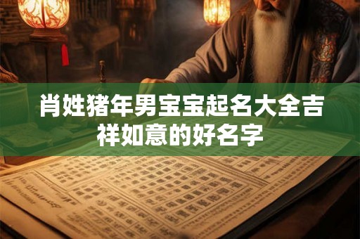 肖姓猪年男宝宝起名大全吉祥如意的好名字