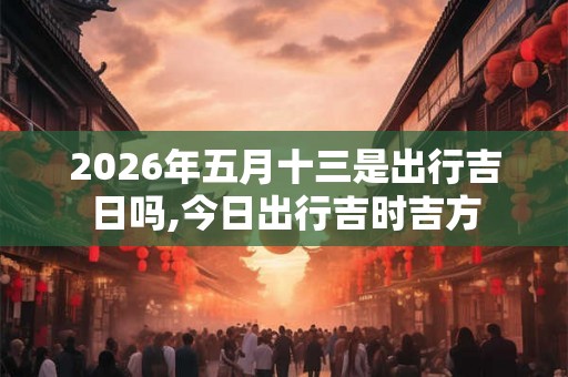 2026年五月十三是出行吉日吗,今日出行吉时吉方