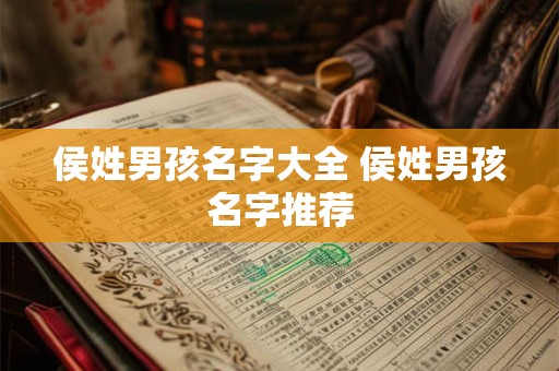 侯姓男孩名字大全 侯姓男孩名字推荐 侯姓男孩名字大全 侯姓男孩名字推荐
