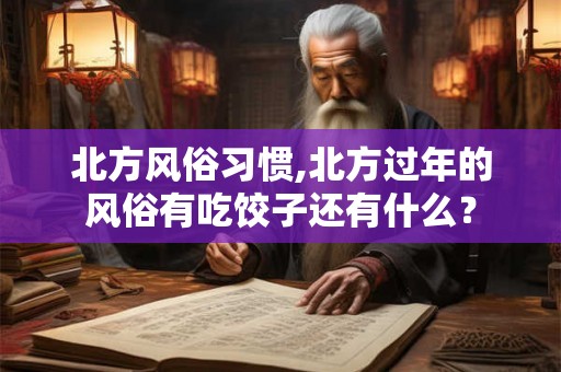 北方风俗习惯,北方过年的风俗有吃饺子还有什么？